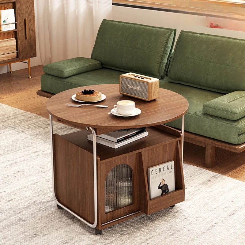 

Quiet Wind Tea Table Small Unit Living Room Mobile Tea Table Folding Sofa Side Balcony Simple Small Tea