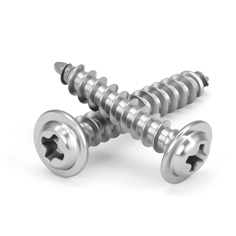 

M1.4M1.7M2M2.3M2.6M3M3.5 M4 304 Stainless Steel Cross Round Head with Washer Self Tapping Screw 304 Stainless Steel Wood Screws