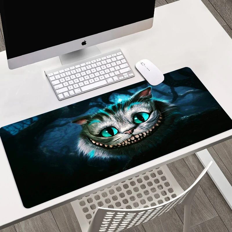 Disney Cheshire Cat Alice In Wonderland HD Printing Mouse Pad Computer Pc Gamer Large Desk Pads Computer Lock Edge Keyboard Mat