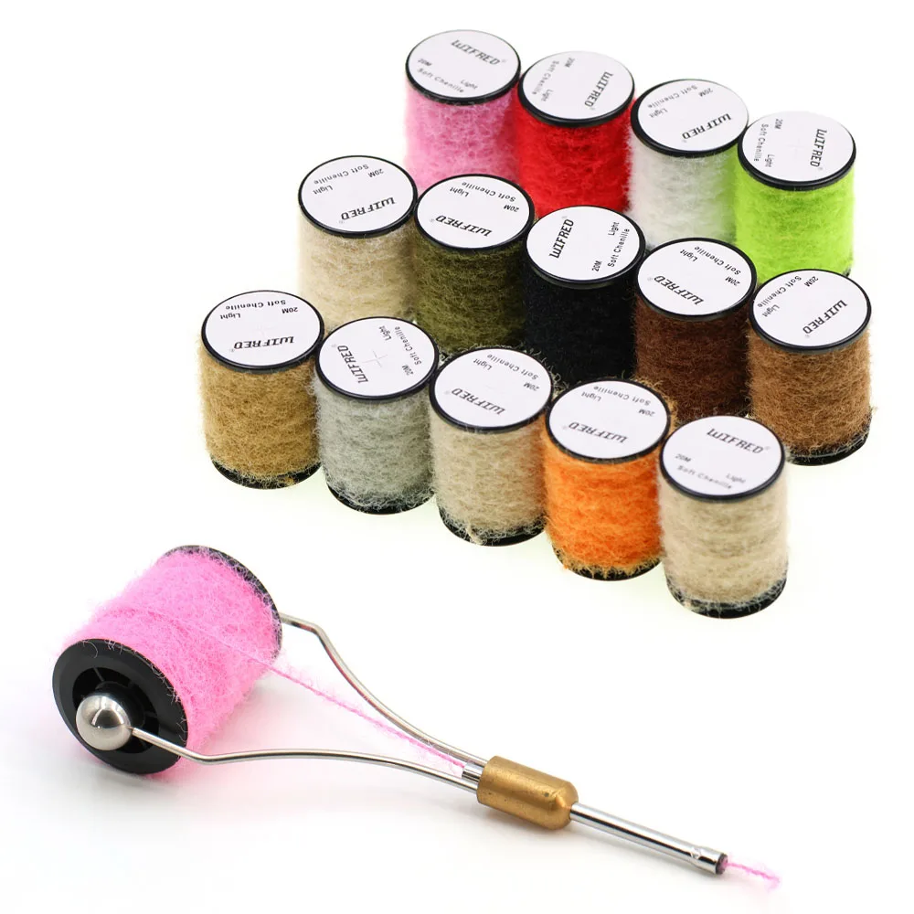 20m/Spool Soft Chenille Ultra Soft&Fluffy Fly Tying Material-Natural Curved Dub Yarn for Nymphs Scuds Streamers Dry/Wet Flies - view 5