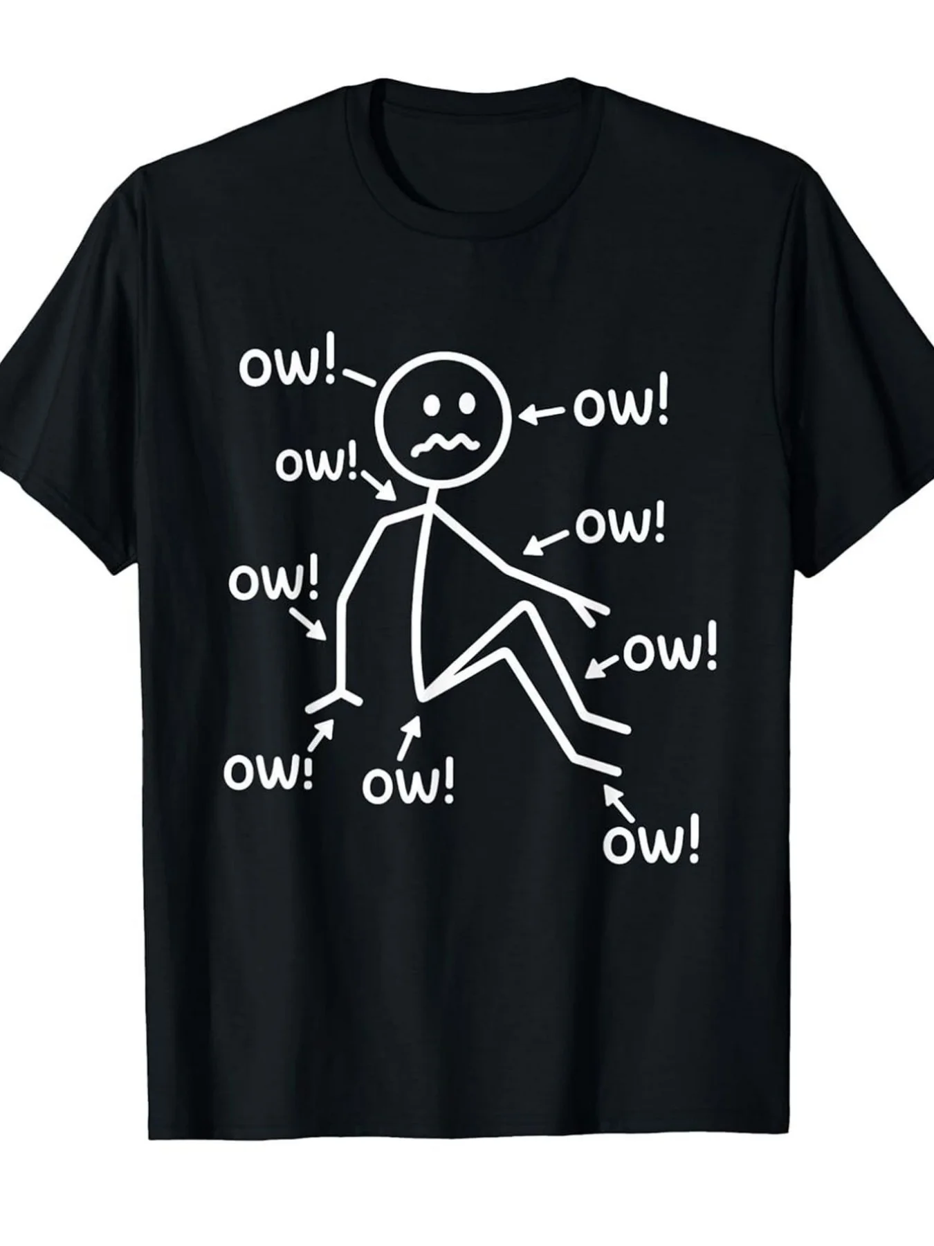 Chronic Pain Awareness T-Shirt, Featuring a Smiling Owl Image and Fibromyalgia Symptom Design, Soft and Comfortable Crew Neck, Unisex Sizes S-Xxxl, Ideal Gift for Fibromyalgia Patients, Casual Cas Classic Retro Style Crew Neck T-Shirt, Machine Washable, Suitable for Casual Wear
