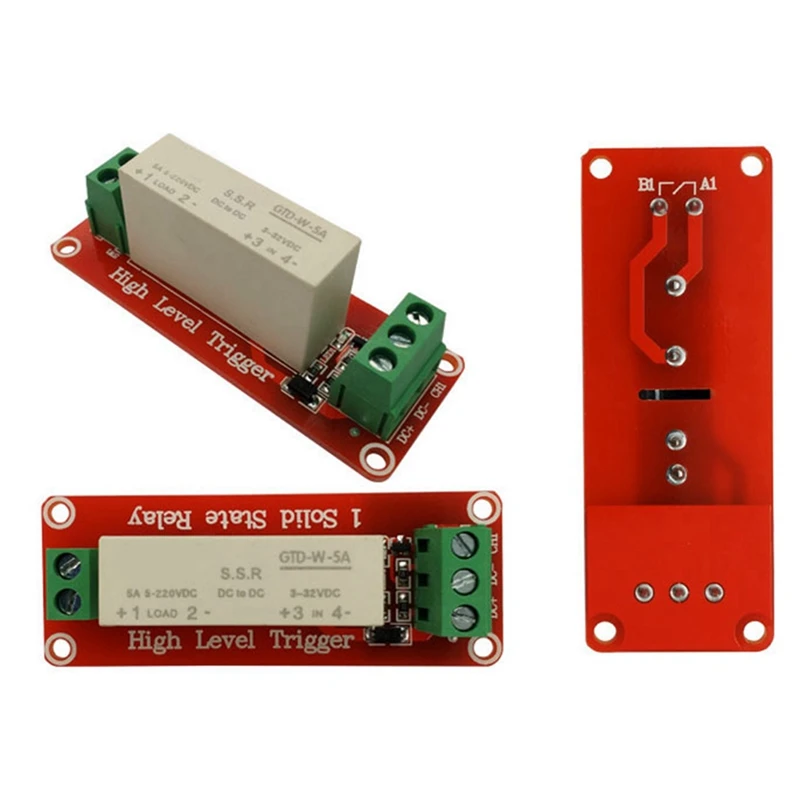 Módulo de relé de estado sólido DC de gatilho de alto nível DC Relé elétrico monofásico de estado sólido 5A