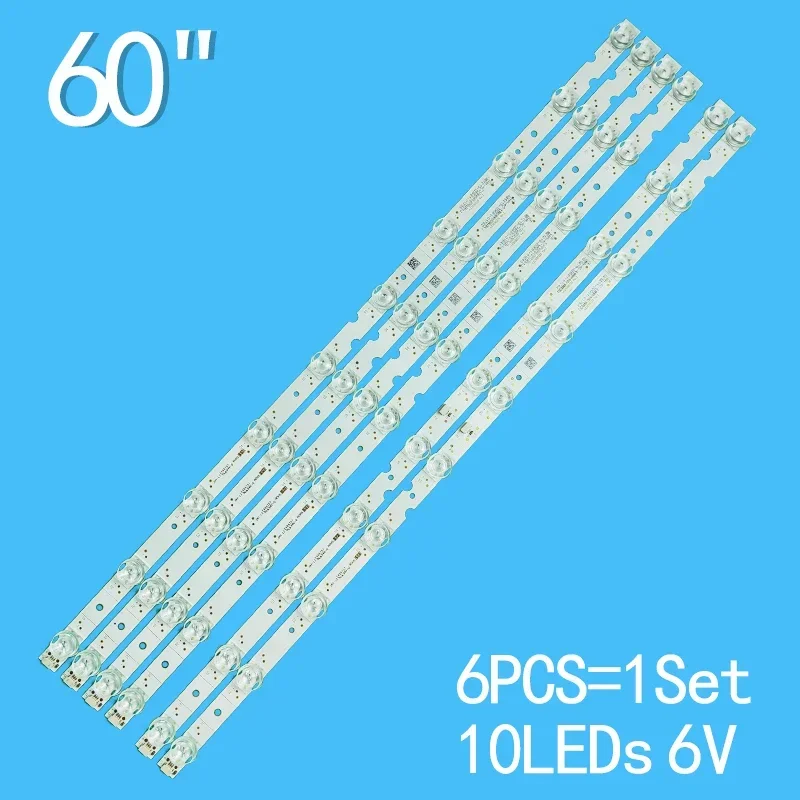 แถบไฟแบ็คไลท์ LED 6ชิ้น/เซ็ตสำหรับ TCL 60EP662 60F60 60D6 60U5950C 60EP660 4C-LB6010-YH01J YH02J HR01J HR02J 60HR330M10A0 V1