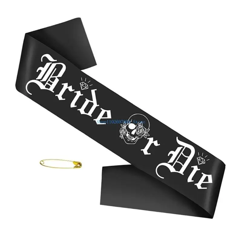 N7YF Bride or Die-Schärpe, Bride or Die-Bachelorette-Party-Dekoration, Till Death Do Us-Partyschärpe für Brautparty, Hochzeit