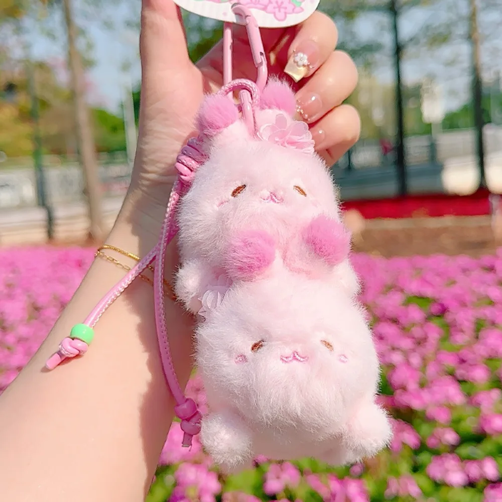 

PP Cotton Rabbit Stuffed Plush Keyring Collection Comfortable Cat Doll Soft Keychain Fluffy Cartoon Stuffed Animal Pendant