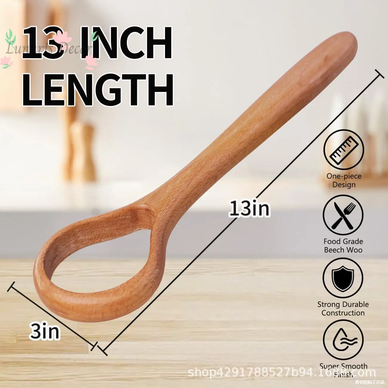 Dough mixer, wooden spatula, acacia beech bread mixing stick, cross-border new products are hot-selling.