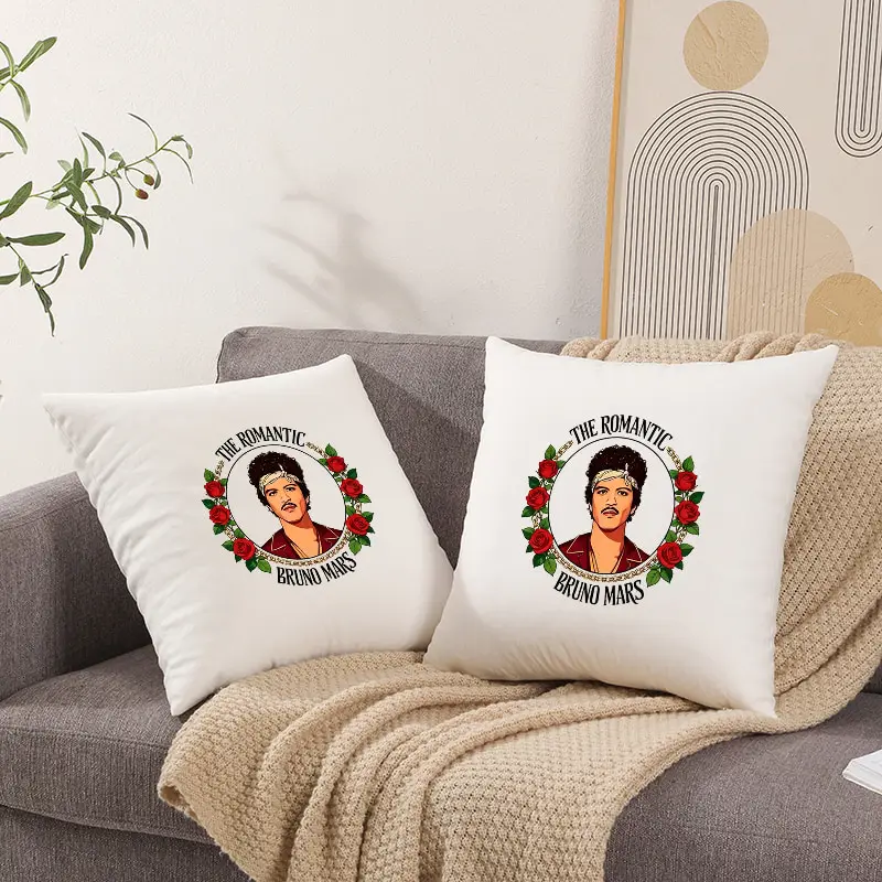 Bruno Mars World Tour 2026 Pillowcase Printed Polyester 40 45 50cm Throw Pillowcover Decorative Sofa Cushion Pillowslip Fan Gift