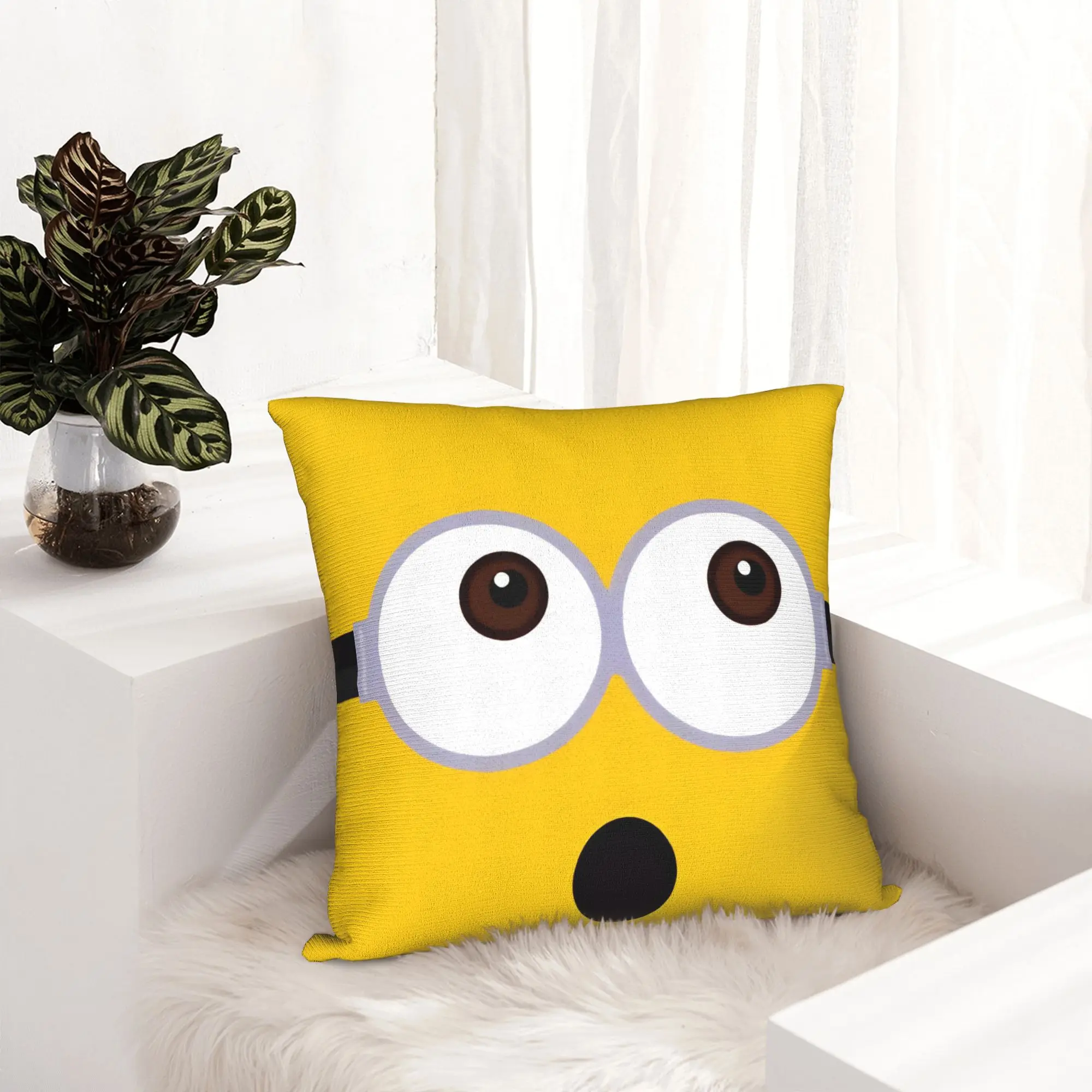 M-Minions-s Cartoon Comedy Pillowcase Printed Polyester Cushion Cover Decor  Pillow Case Cover Home Wholesale 40X40cm