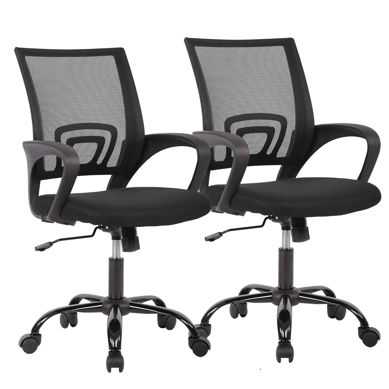 

Ergonomic Mid-Back Office Computer Desk Chair Adjustable Swivel Rolling Lumbar Support Home Task Pack of 2, Custom