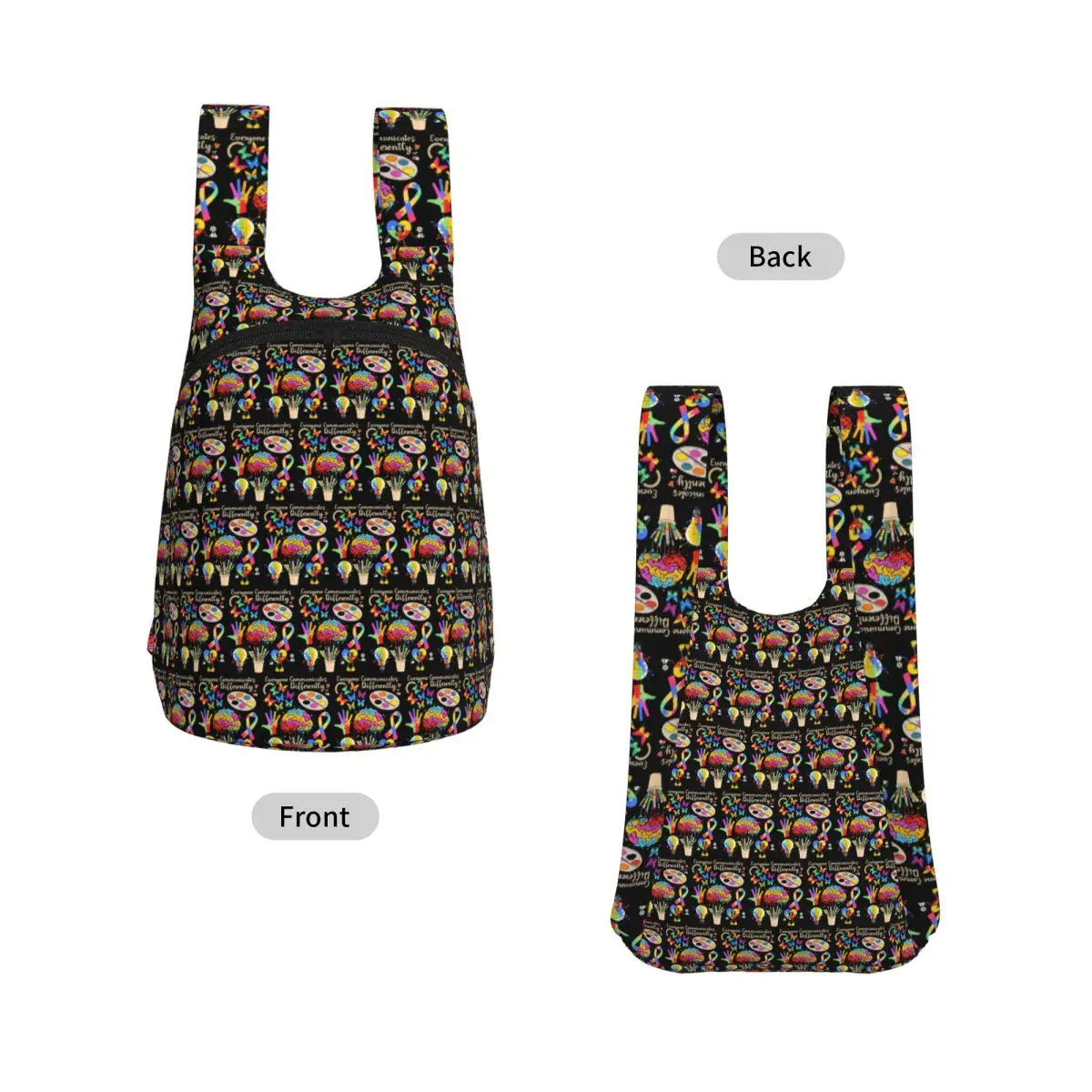 Differently Autism Awareness Neurodiversity Support Backpack Student Storage BookBag Children School Bag Computer Shoulder Bags