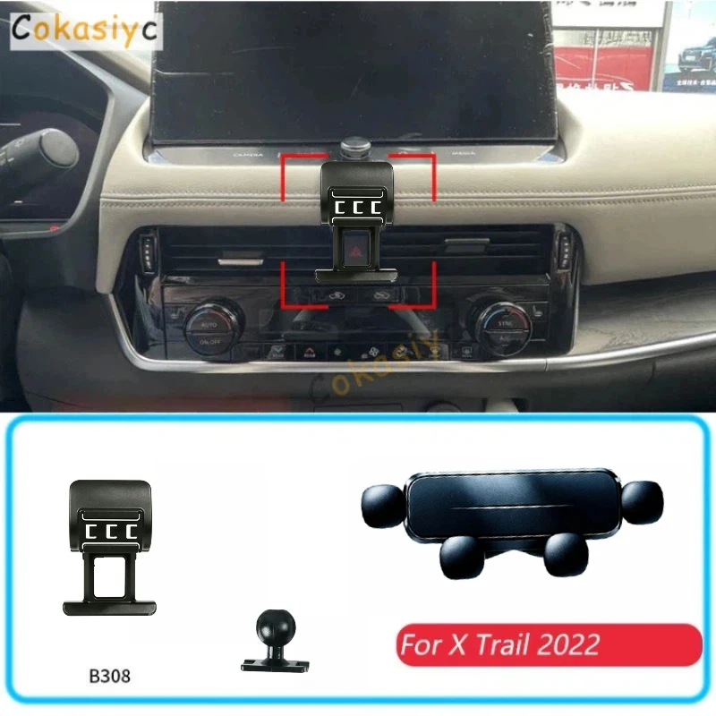 For Nissan X Trail T33 2022-2023 Gravity Stand Mount Support Horizontal Mobile Bracket Accessories With Base Car Phone Holder