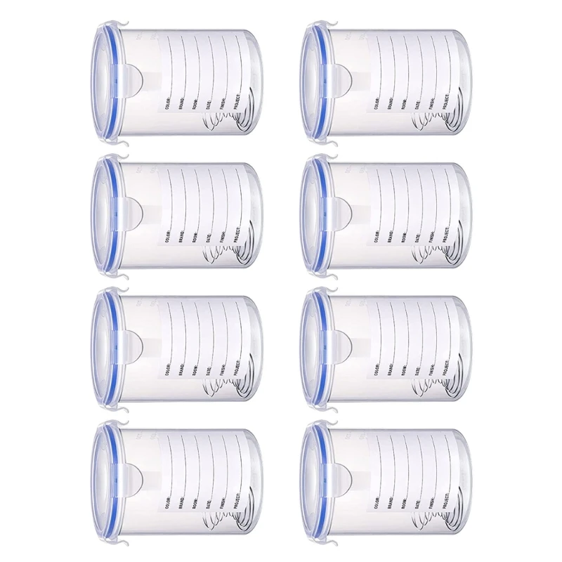 8Pcs Touch up Paint Cups Storage Cups with Lid & Mixing Tool Paint Storage Containers for Repainting Leftover Paint Dropship