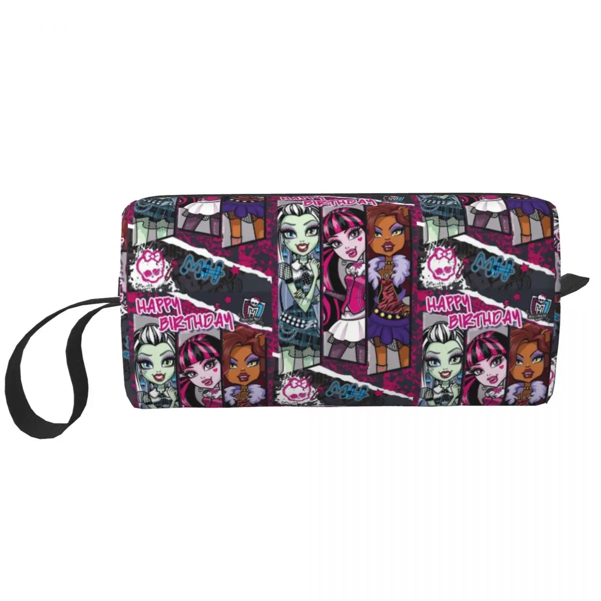 Monsters High Anime Makeup Bag Women Travel Cosmetic Organizer Fashion Storage Toiletry Bags