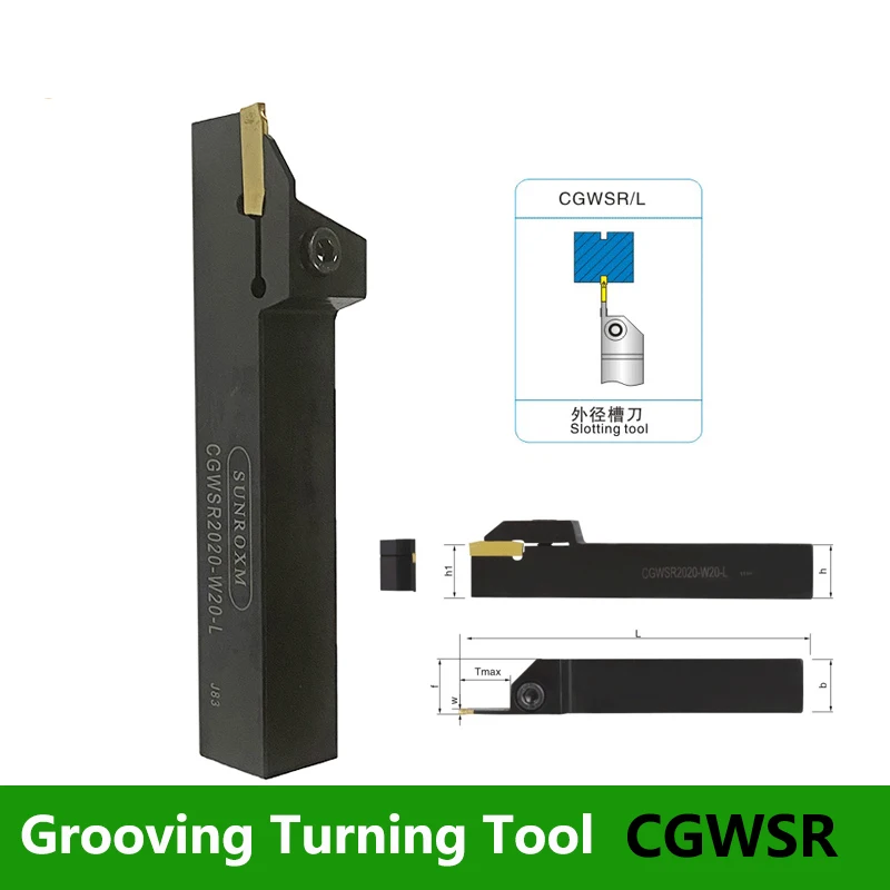

LIHAOPING CGWSR CGWSR1616 CGWSR2020 CGWSR2525 W20 W30 W40 L CGWSR1616-W20-L External Grooving Turning Tools Holder Lathe Cutter