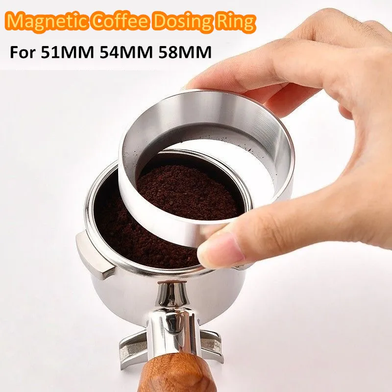 Magnetischer Aluminium-Dosierring für 51/53/58 mm Espresso-Siebträger – Barista-Werkzeug für präzises Kaffeebrühen