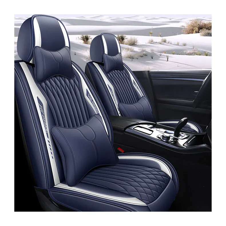 4 Pc Car Accessories Ventilated Cooling Wholesale Waterproof Nappa Custom Fit Design Universal Full Set Luxury Leather Car Seat