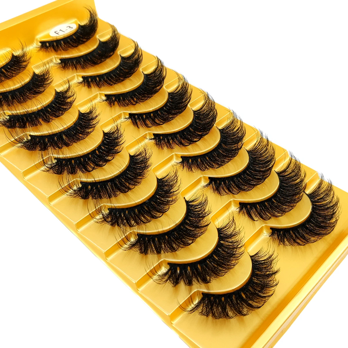 10 Paar flauschige künstliche Nerzwimpern, natürliche lange falsche Wimpernverlängerung, handgefertigtes Volumen, 3D-Wimpern, Make-up, künstliche Wimpern, Cilios