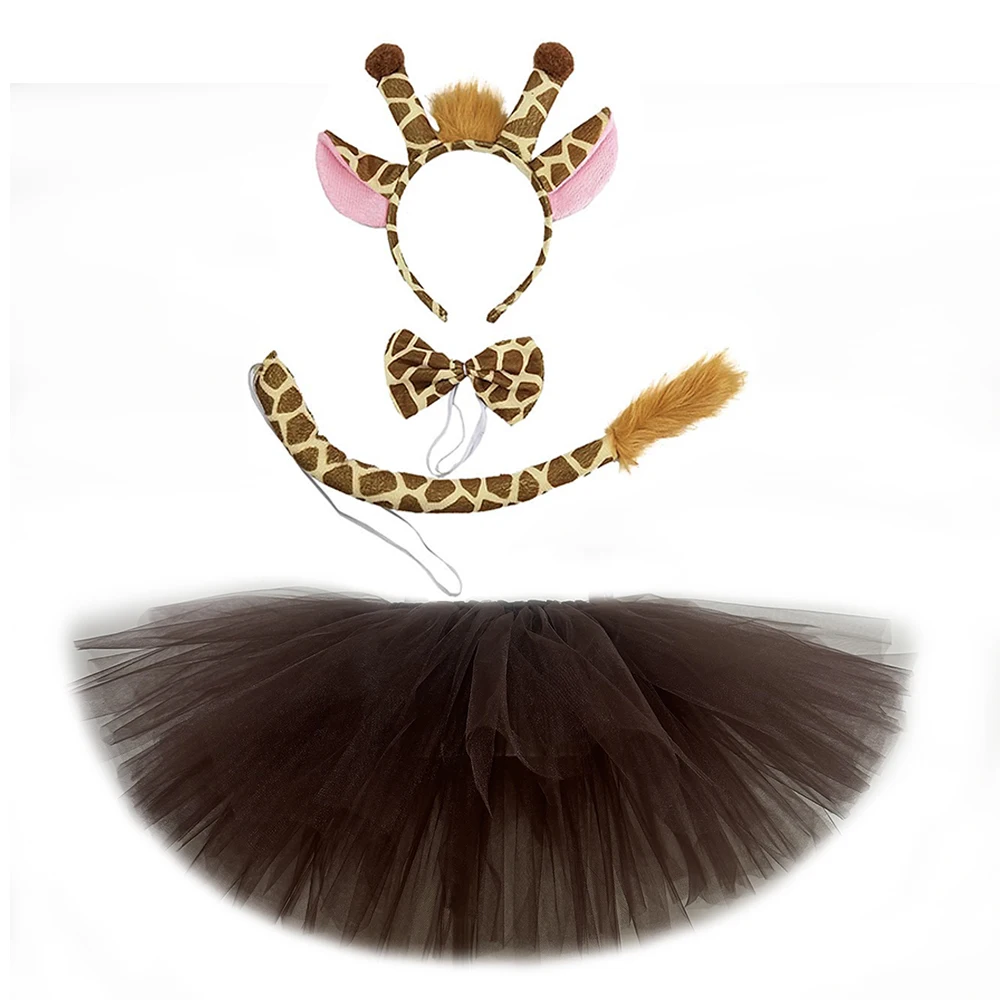 

Brown deer Tutu Skirt Outfit for Baby Girls Christmas Halloween Costumes Children Animal Skirts Girl Birthday Dance Tutus