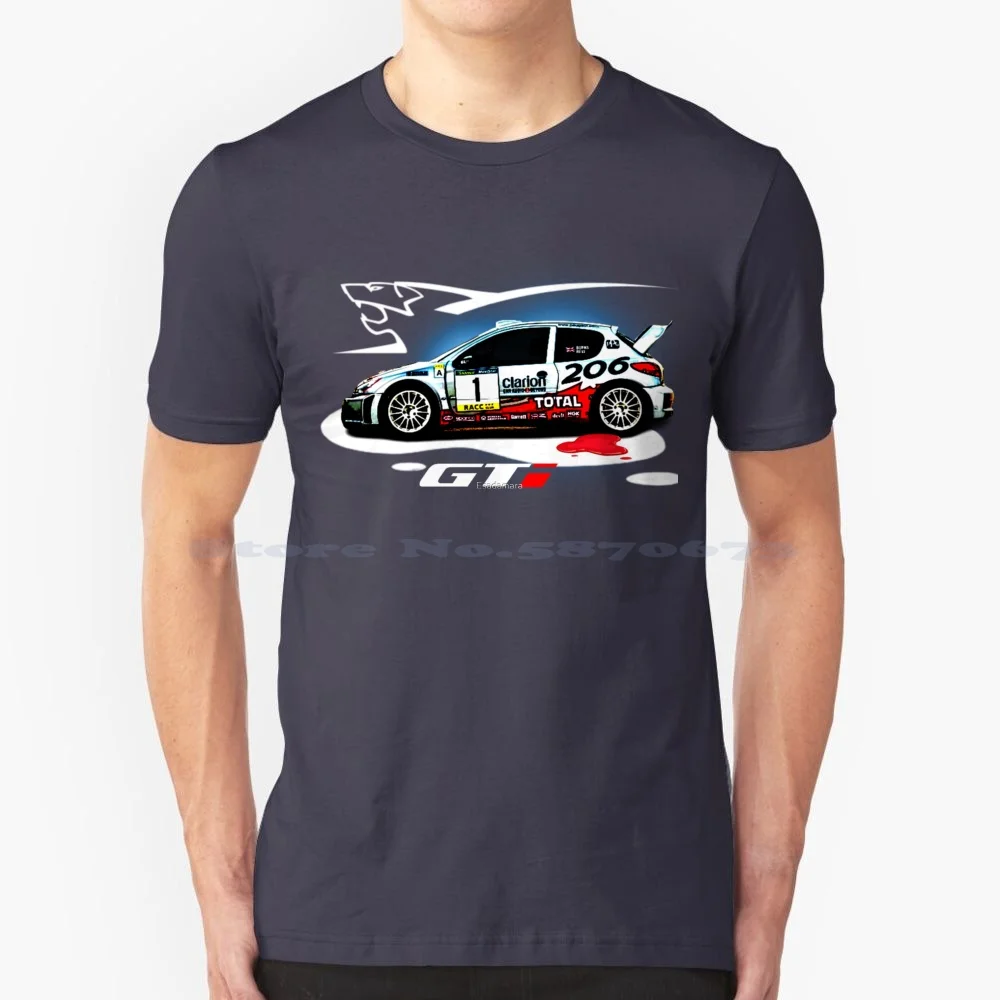 206 T Shirt 100% Cotton Tee 206 206 Racing Car 206gt Gti Race Car