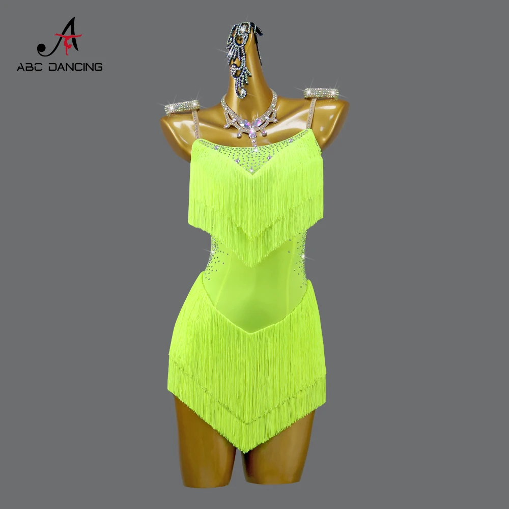 

Latin Dance Dress Women Costume Girl Sport Suit 2025 Competition Sets Party Evening Dancewear Skirt Ballroom Prom Fringe Clothes
