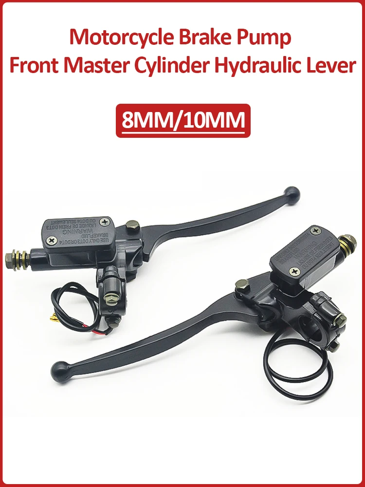 AliExpress NONE Motorcycle Brake Pump Front Master Cylinder Hydraulic Lever 8MM/10MM Aluminum Alloy for ATV Electric Scooter Dirt Pit Bike