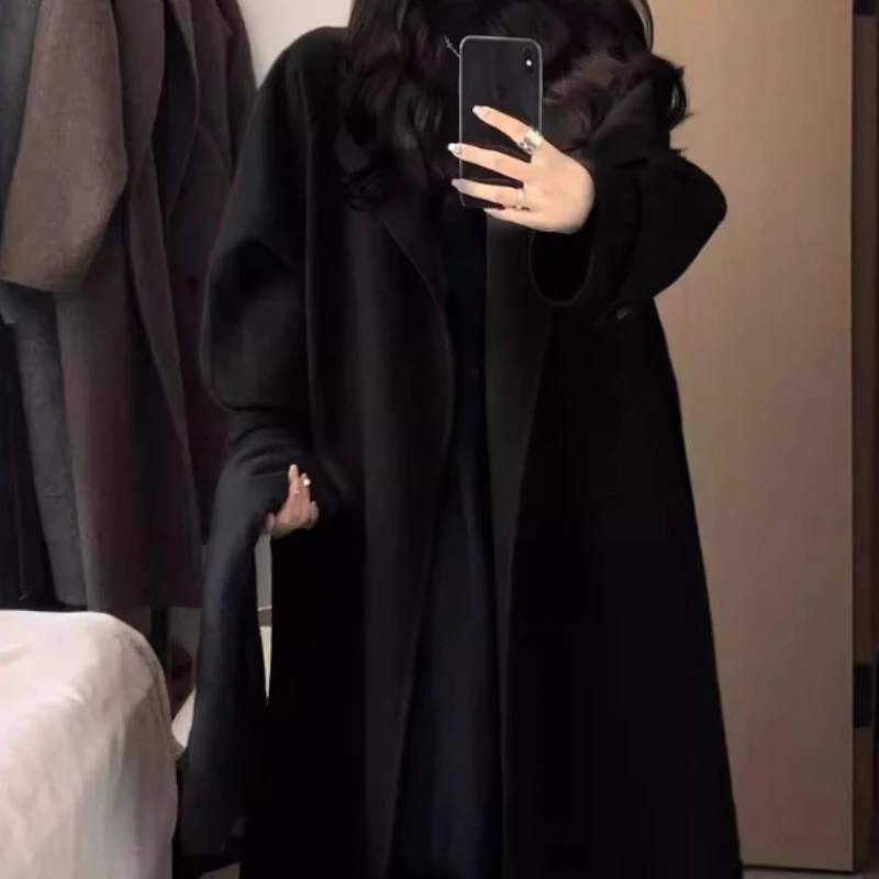 Women's Woolen Coat Mid-Length Turtleneck Warm Winter Autumn Trendy Fashion Classic Cozy Soft New Chic Outerwear Coats