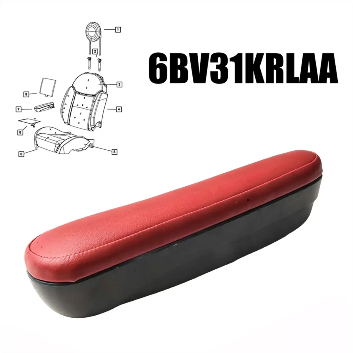47a-6bv31krlaa-フィアット500（2016年～2019年式）用、運転席側の内側シートアームレスト、内装ドアハンドル（プラスチック＋puレザー）。
