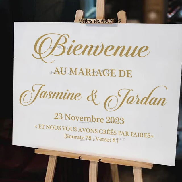Ślub Koran 78:8 Cytaty Winylowe Naklejki Art Mariage Welcome Sign Frame Naklejki Niestandardowe Teksty Wesela Party Naklejki Plakat Dekoracje