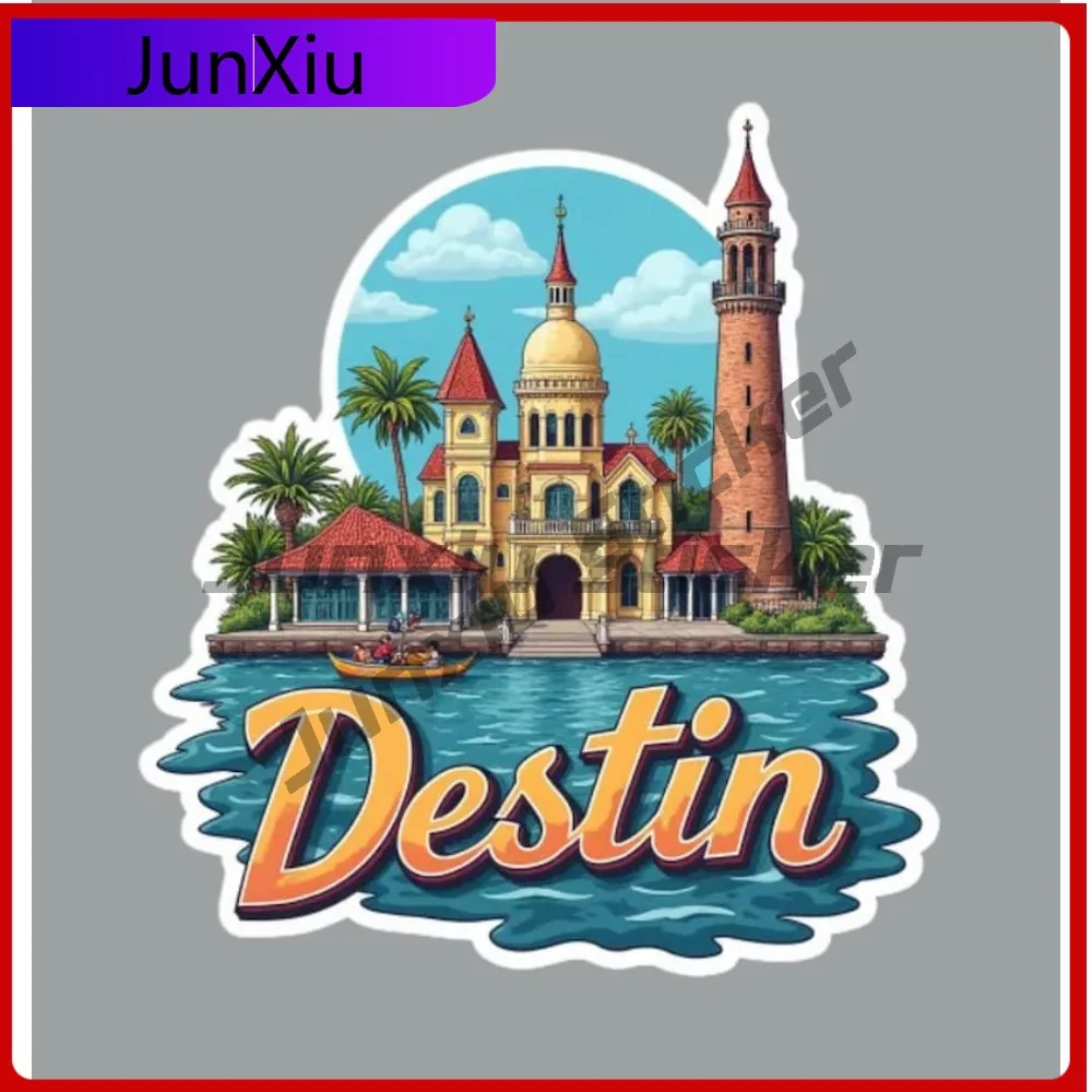 

Destin Florida Travel Sticker Camper Sun Living Decals Fridge Or Laptop Motorcycle Stickers Light Sticker Camping Car Decoration