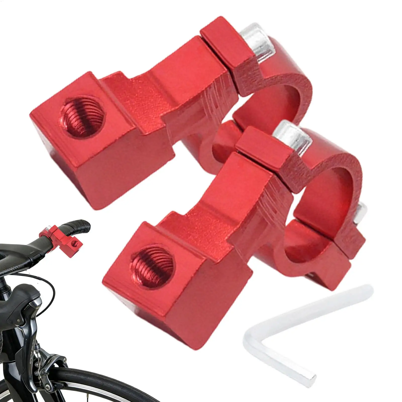 Motorcycle Mirror Mount 2 Pieces Universal Aluminum Alloy Clamp Handlebar Mounting Bracket For Hiking Outdoor Fishing Cycling