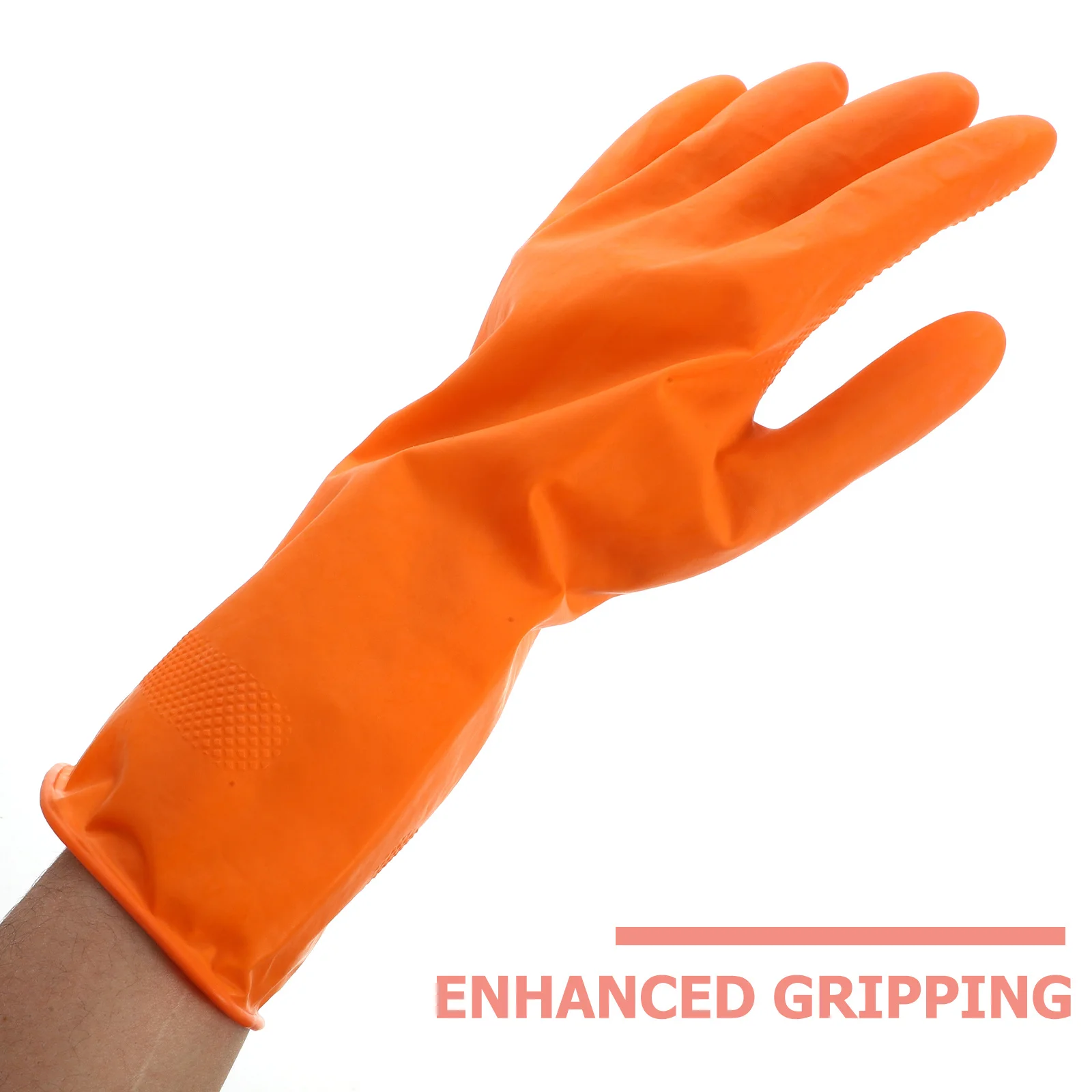 

3pcs Latex Gloves for Cleaning Dish Washing Cloth Laundry Food Prep Gardening Kitchen Chores Red Yellow ange Size