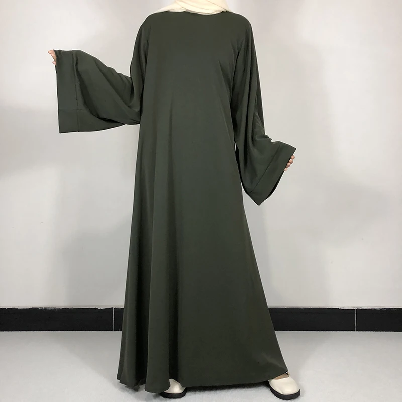 15 kolorów Podstawowa zwykła Nida Abaya z bezpłatnym paskiem Wysokiej jakości muzułmańskie kobiety Skromna prosta sukienka EID Ramadan Islamska odzież