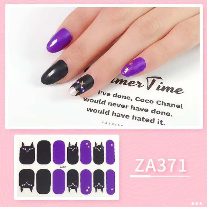 Autocollant pour Nail Art, couverture complète, patchs pour ongles, outils de manucure pour Salon de manucure, enveloppes coulissantes, décalcomanies à pression, DIY bricolage