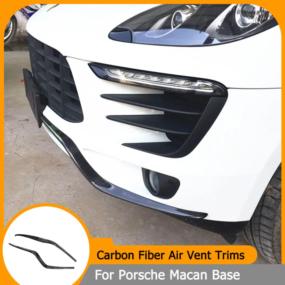 

Car Front Bumper Canards Air Vent Trim For Porsche Macan Base 2014-2017 Front Air Vents Fins Splitters Body Kits Carbon Fiber