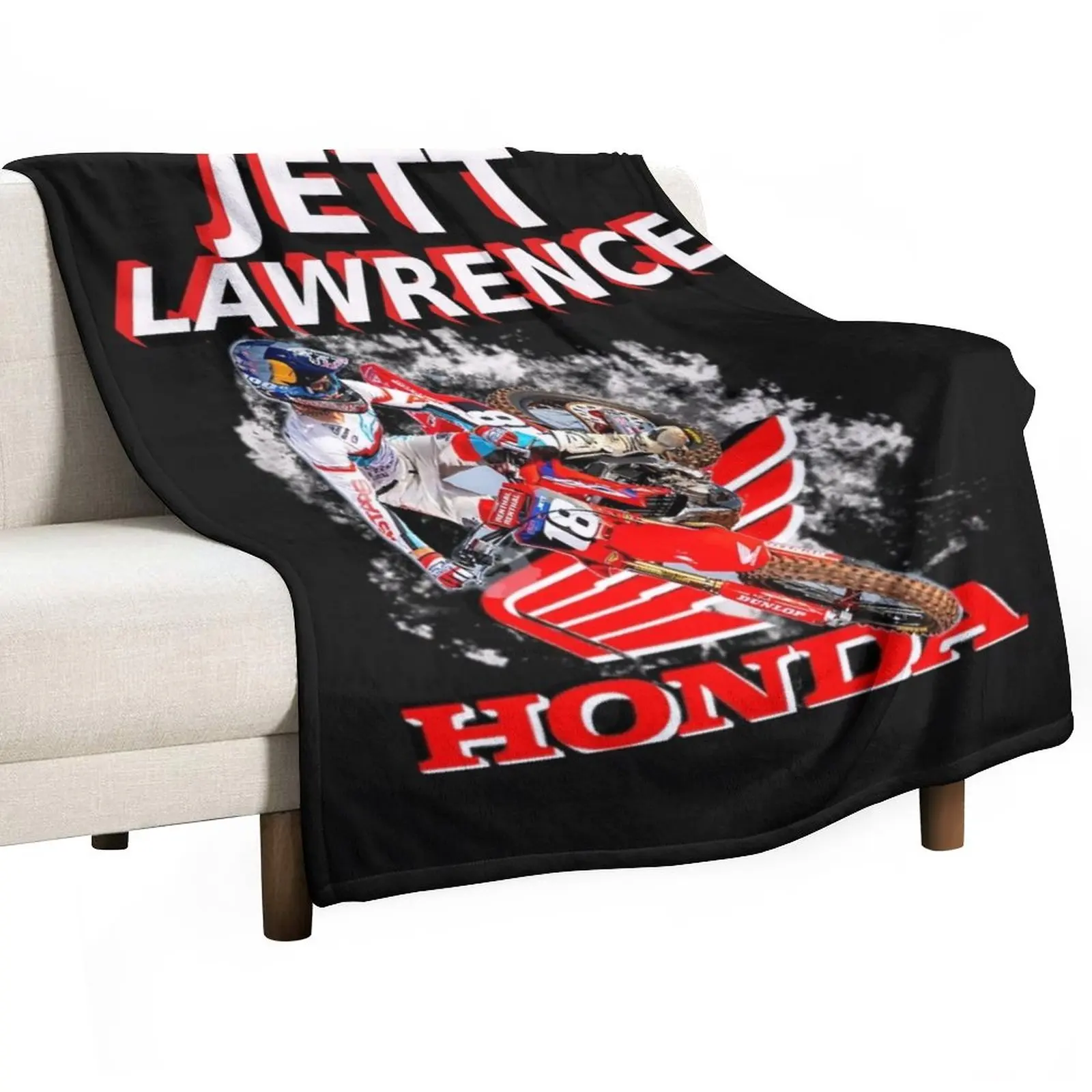 

Jett Lawrence 250 Champion leader SX MX Champ Motocross Champion Collage Fan art ProGift Throw Blanket Summer Bedding Blankets