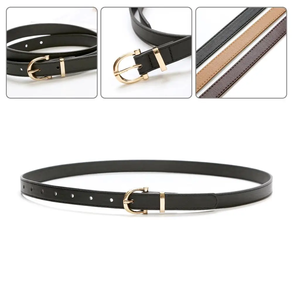 Women's Belt Fashion Pin Buckle Thin Belt Soft Belt Women Cargo Pants Jeans Windproof Belt PU Leather Belt Skirt Accessories