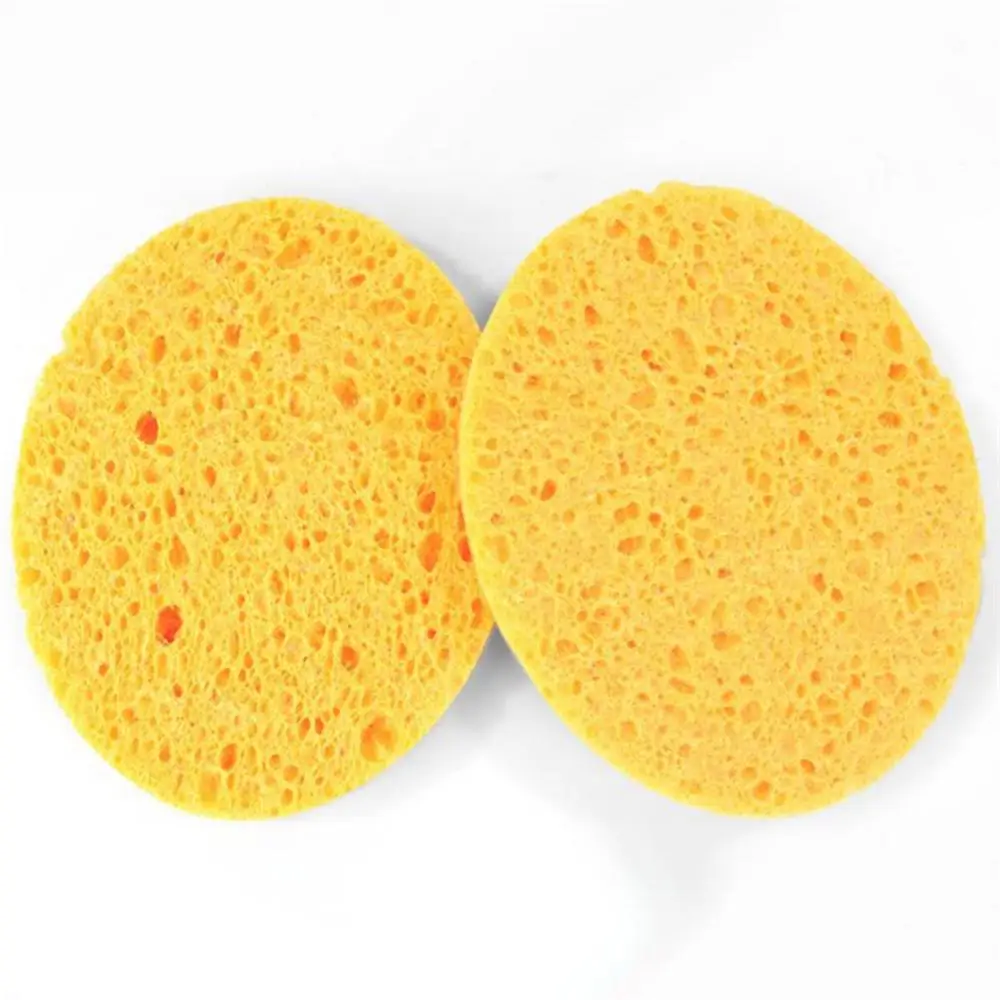 Face Round Makeup Remover Sponge Natural Wood Pulp Sponge Cellulose Compress Cosmetic Puff Facial Washing Sponge