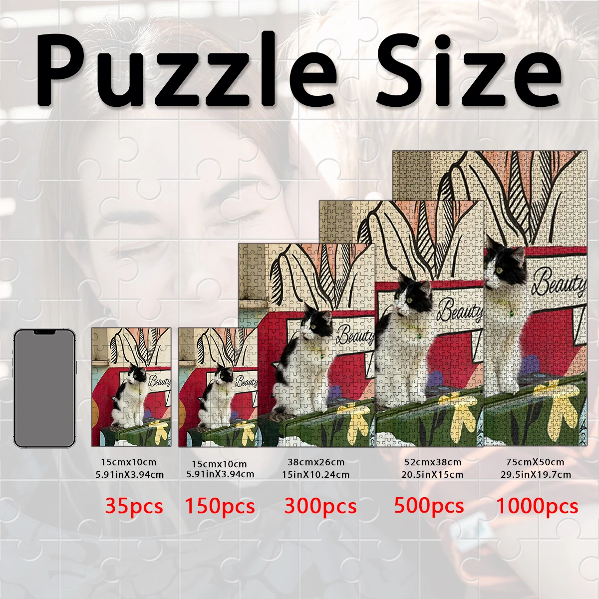 1000/300/500pcs marriage Custom Poster Personalised photo Puzzles Personalized Photo For Baby Toy Friend Gift