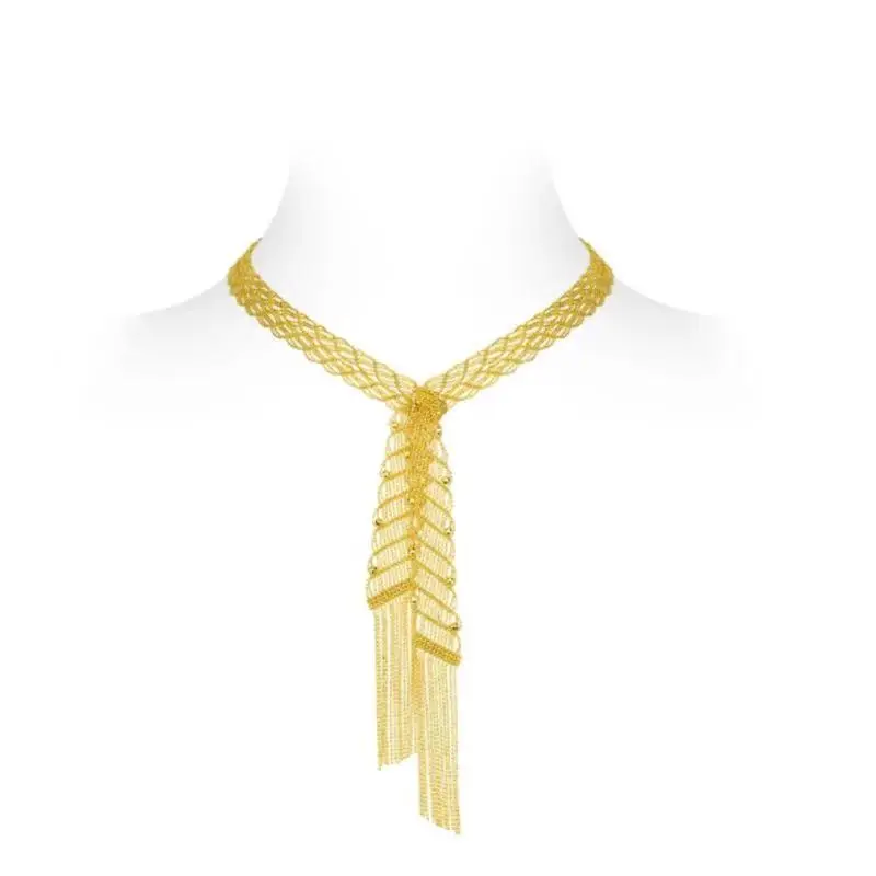 

ZOCA caliber Women's necklaces Unique Genuine 925 silver Gold Elegant Bead Scarf Necklace Banderole Ribbon Shape Jewel Accessory