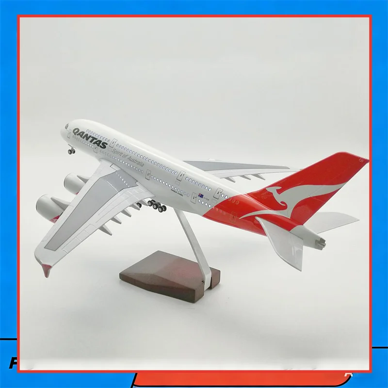 

Qantas Airbus A380 46cm Aircraft Model With Led Lights & Landing Gear Civil Aviation Plane Display Figurine