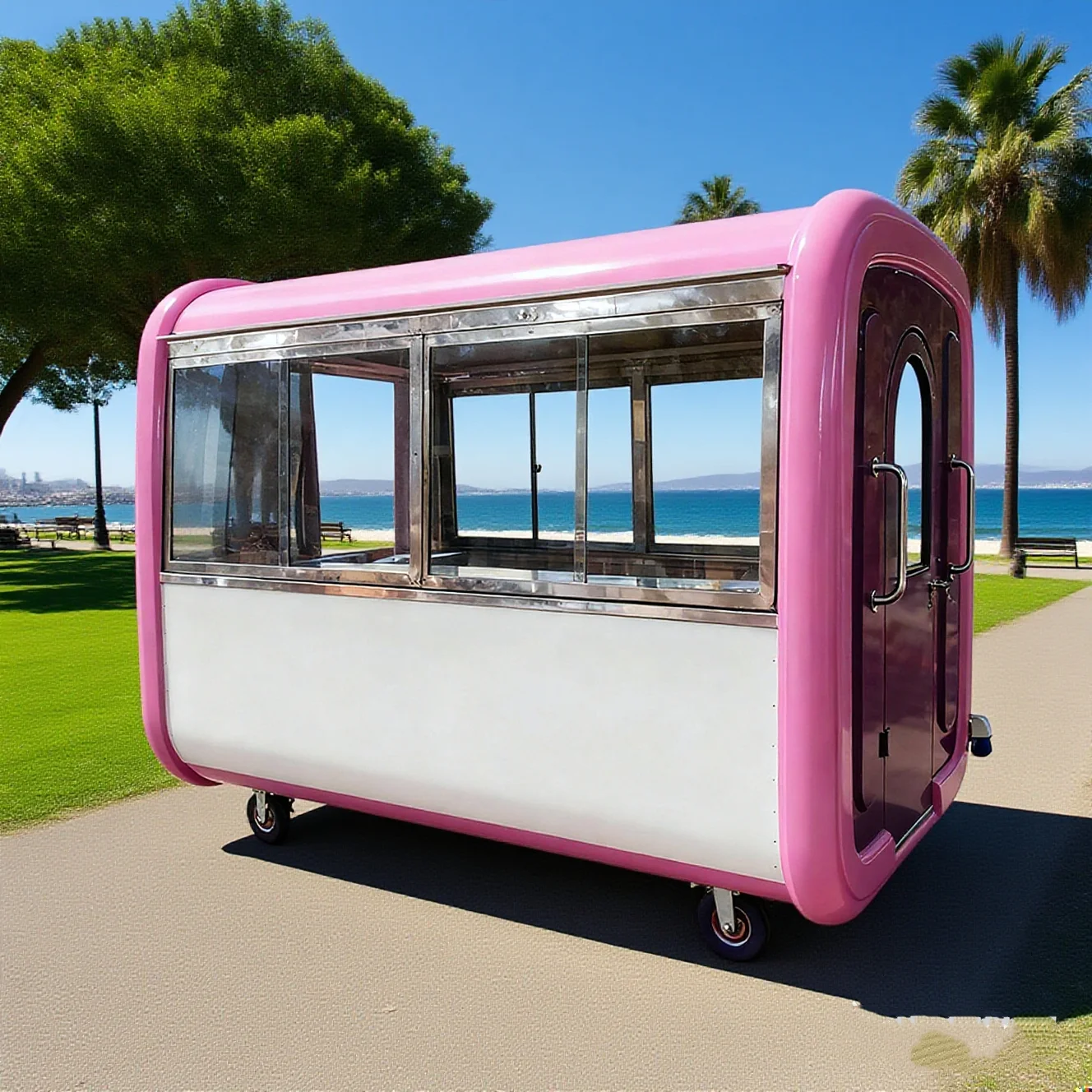 شاحنة البيتزا، مقطورة بار متنقلة، مقهى متنقل، شاحنة طعام للشواء، مقطورة طعام مجهزة بالكامل، مطعم متنقل للبيع #1