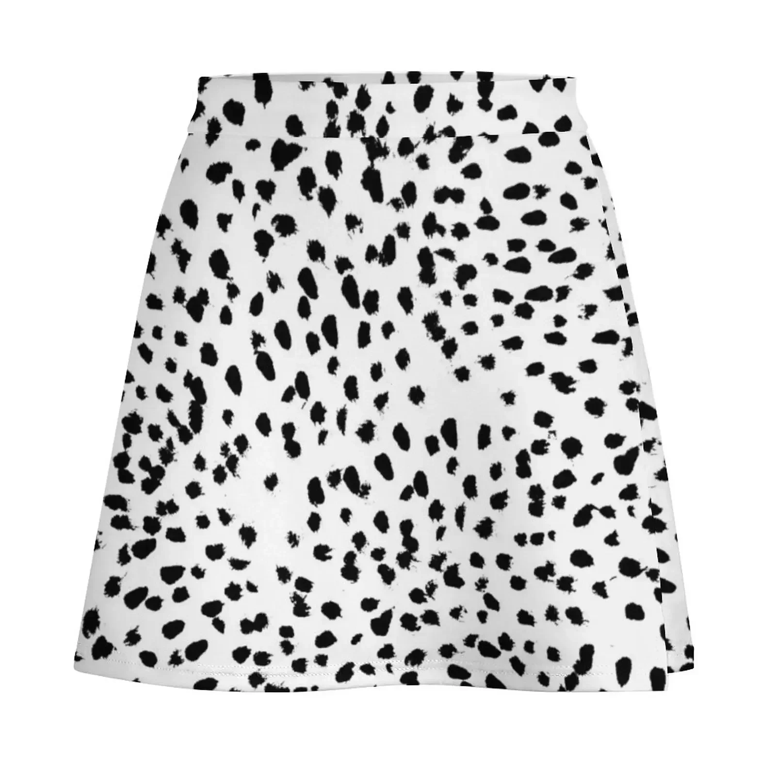 Nadia - Black and White, Animal Print, Dalmatian Spot, Spots, Dots, BW Mini Skirt summer skirts Female dress