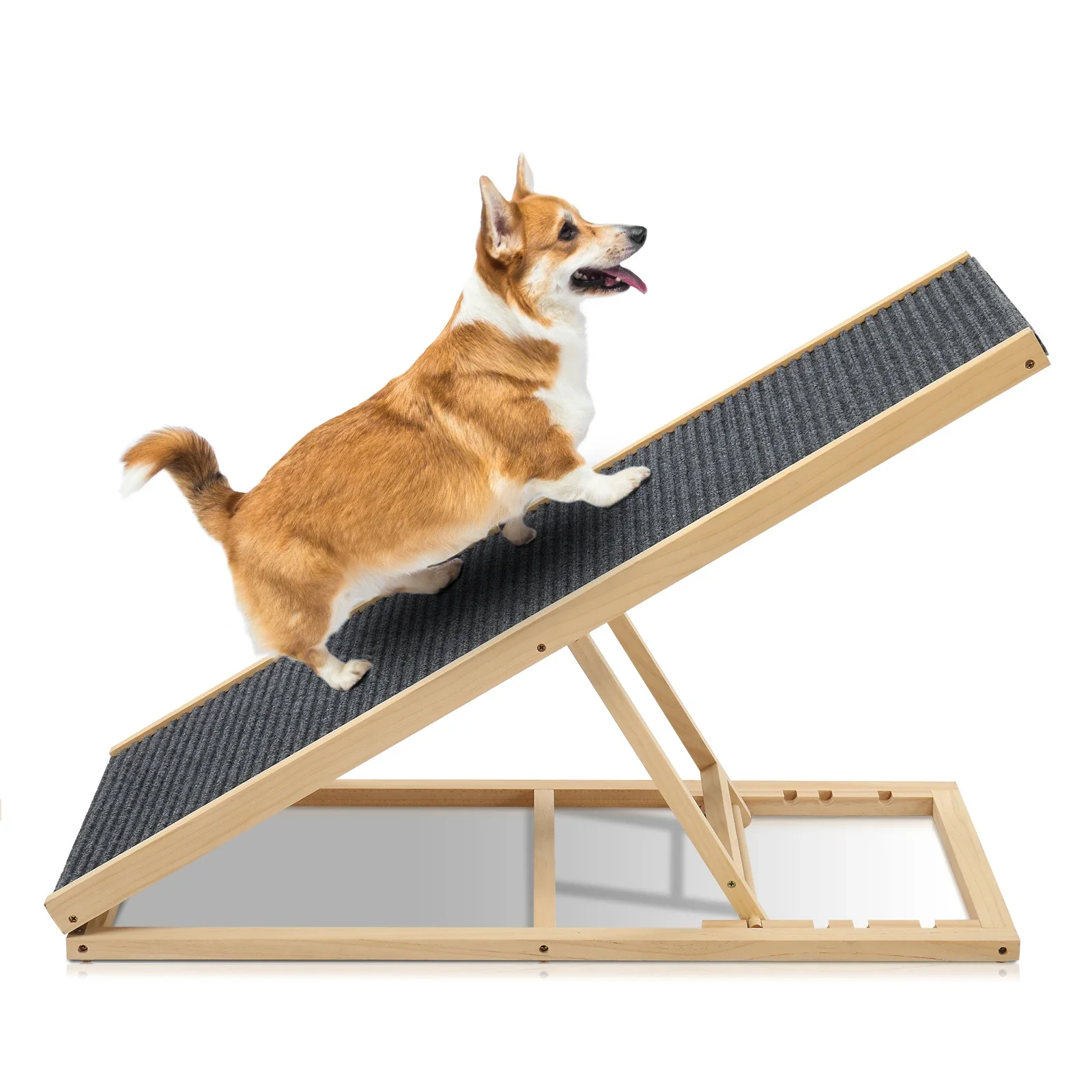 

Large Dog Pet Ramp Stairs with Adjustable Height for Bed Couch Car Truck SUV, Foldable Dog Ramp for Small