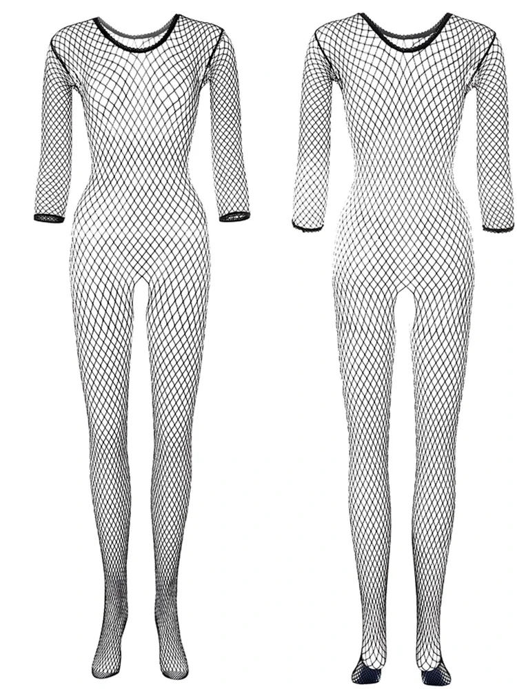 Cavalheiros eróticos sleepwear alta elástica adulto masculino meia de corpo inteiro traje perspectiva tentação masculino sexy malha macacão