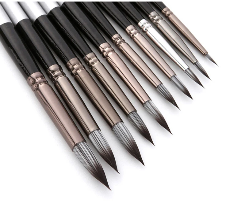 

10 Pcs / Set Watercolor Painting Brushes Silver Gray Pens Pointed School Student Drawing Brush Pen Adult Beginner Art Stationery