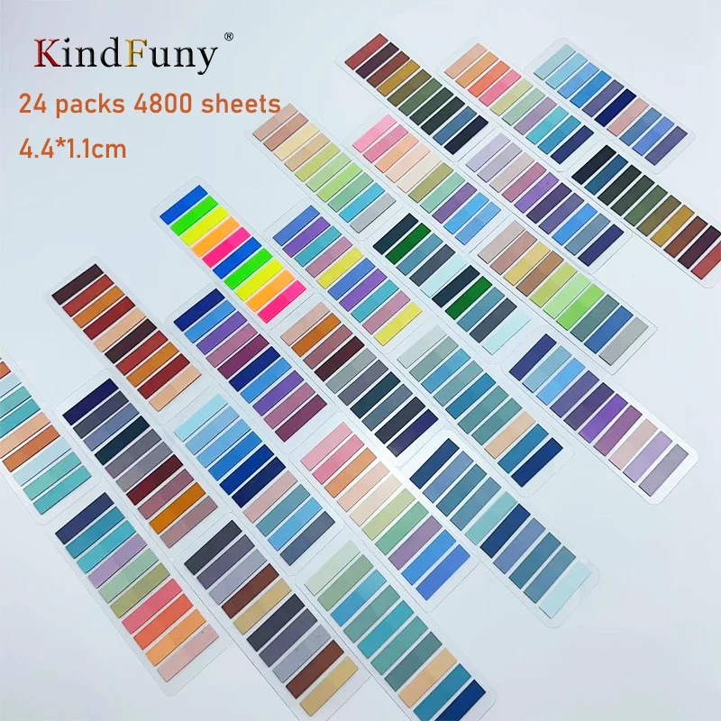 KindFuny 4800Pc Index Tabs Self Adhesive Page Markers Stationery Waterproof Sticky Notes Stationery Posted It