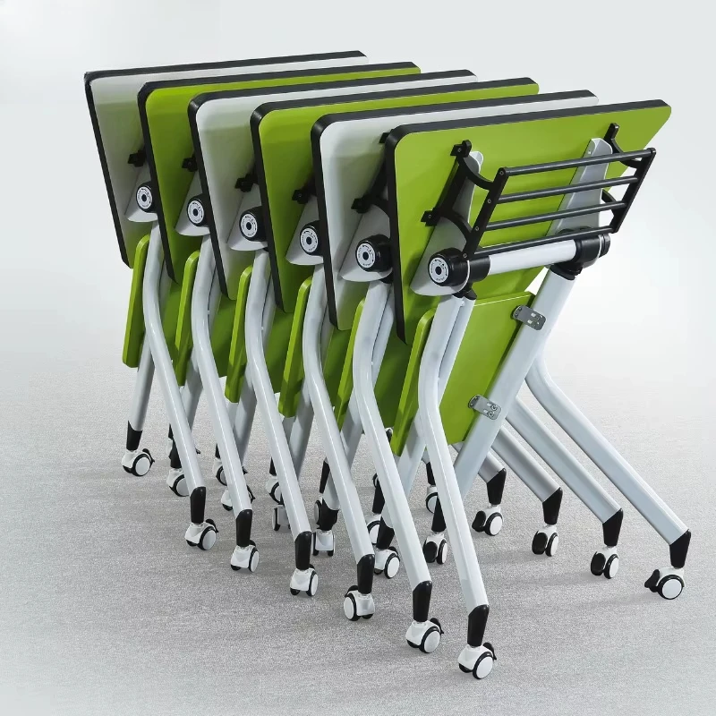 Folding fan-shaped training table Long movable student guidance class table and chair combination