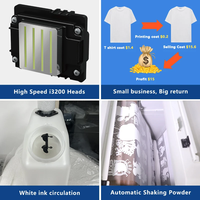 60cm dtf printer shake powder t-shirt printing machine dtf printer transfer t shirt printing machine impresora dtf