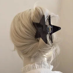 Netflix Hair Accessories Korean Niche Design Pink Pentagram Grab Clip Clashing Star Reversible Plate Hair Clip Back of the Head