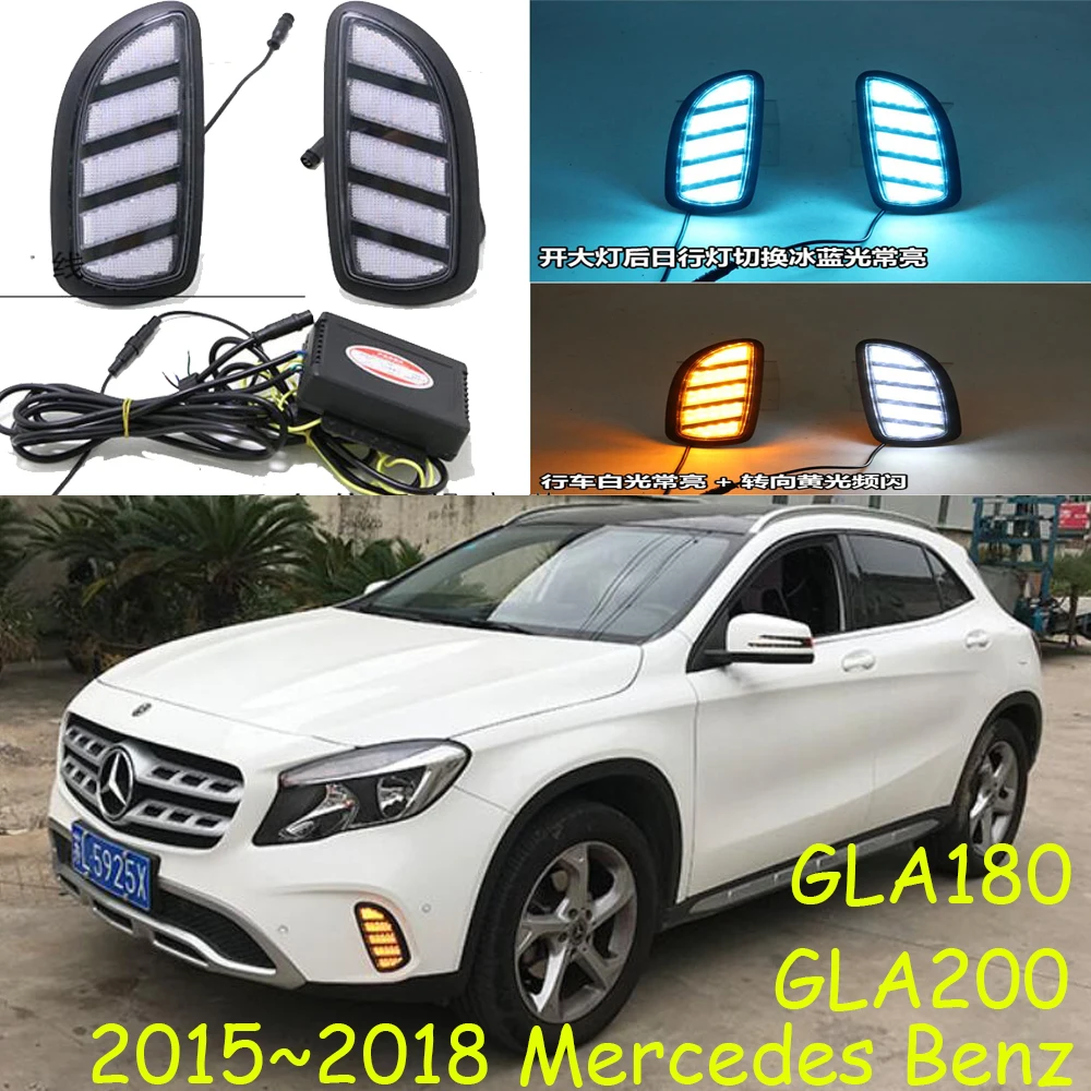 car bumper headlight for Mercedes-Benz GLA200 GLA180 daytime light 2015~2018y DRL car accessories LED headlamp GLA200 fog light